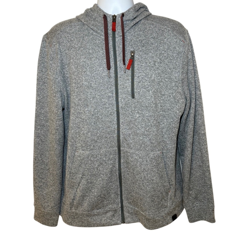 LL Bean‎ Mens Large Slightly Fitted Gray Softshell Hoodie Full Zip Jacket